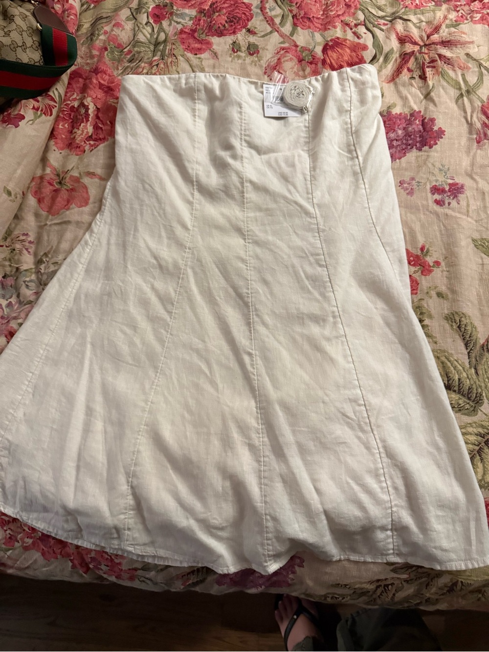 American Eagle Outfitters White A-Line Linen dress.